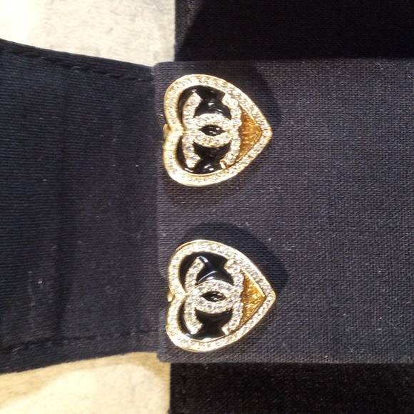 CHANEL Jewelry - WOMEN'S CHANEL STUD GOLD AND SILVER CRYSTAL EARRINGS.